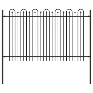 vidaXL Spike Arch Fence Black 200 x 166 cm Powder-Coated Steel