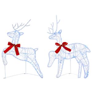 vidaXL Christmas Reindeer 2 pcs 40 LEDs Blue 43 x 19 x 65 cm