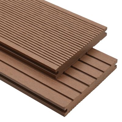 vidaXL WPC Solid Decking Boards with Accessories 30m² 2.2m Light Brown