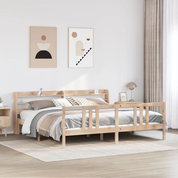 vidaXL Bed Frame with Headboard without Mattress 180x200 cm Super King