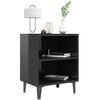 vidaXL Bed Cabinets with Metal Legs 2 pcs High Gloss Black 40x30x50 cm