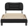 vidaXL Bed Frame without Mattress "Hvar" Black and White 90x190 cm Single Faux Leather