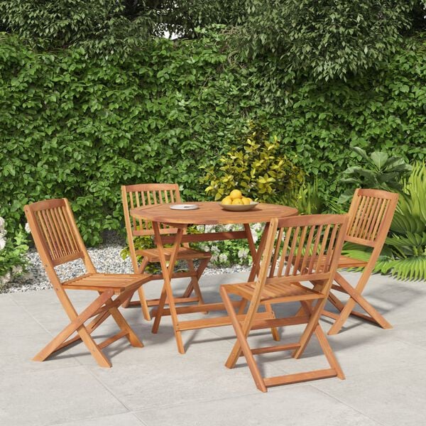 vidaXL 5 Piece Garden Dining Set Solid Wood Acacia