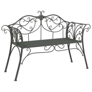 vidaXL Garden Bench 2-Seater 130 x 47 x 90 cm Steel Silver Grey