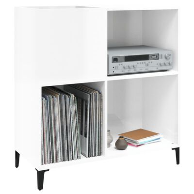 vidaXL Record Cabinet High Gloss White 84.5x38x89 cm Engineered Wood