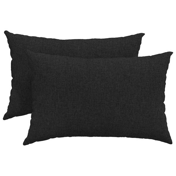vidaXL Sofa Pillows 2 pcs Black 60 x 40 cm Fabric