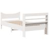 vidaXL Bed Frame with Headboard White 75x190 cm Small Single Solid Wood Pine