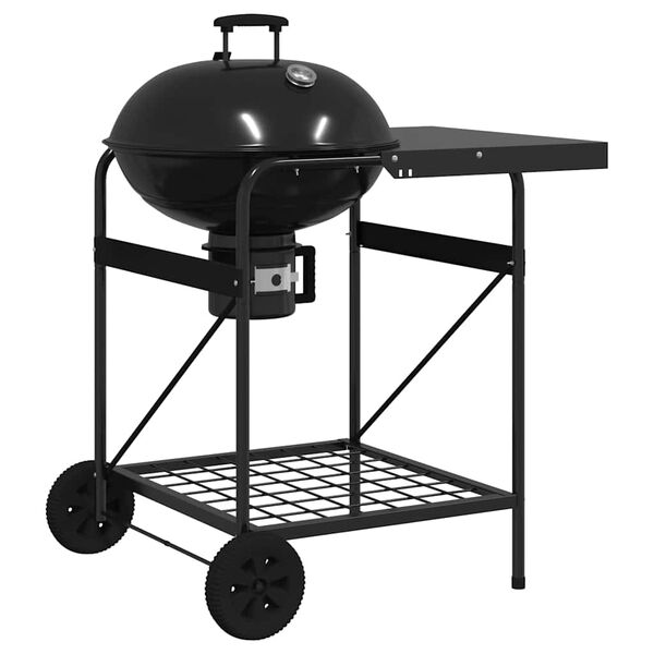 vidaXL Outdoor Grill with Wheel Black 91 x 71 x 107 cm Metal