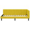 vidaXL Corner Bed Frame with Headboard Yellow 90 cm x 190 cm Velvet