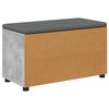 vidaXL Hall Bench with Cushion with Door Concrete Grey 80 x 38 x 46 cm