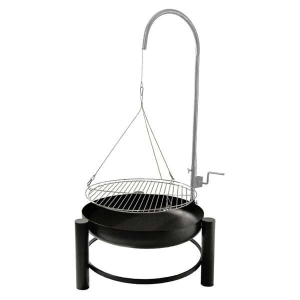 HI Fire Pit with Stainless Steel Grill Rack 50 cm