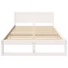 vidaXL Bed Frame with Headboard White 140 x 190 cm Solid Pine Wood