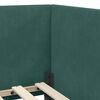 vidaXL Corner Bed Frame Dark Green 90 cm x 200 cm Velvet