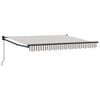 vidaXL Retractable Awning Light Grey and White 2.5 x 2 m
