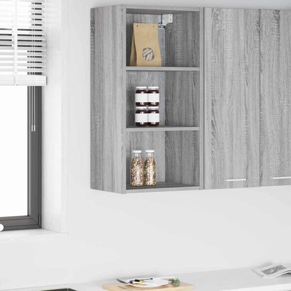 vidaXL Hanging Cabinet Grey Sonoma 40 x 29.5 x 80 cm Engineered Wood