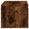 vidaXL Wall-mounted Bedside Cabinet with LED Lights Smoked Oak