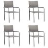 vidaXL 5 Piece Garden Dining Set Grey and Black Poly Rattan and Steel