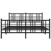 vidaXL Metal Bed Frame without Mattress with Footboard Black 160x200cm