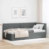 vidaXL Corner Bed Frame with Headboard Dark grey 80 x 200 cm Fabric