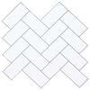 vidaXL Herringbone Tile 10 pcs White Grey 30 x 30 cm