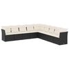vidaXL 9 Piece Garden Sofa Set with Cushions Black Poly Rattan