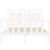 vidaXL Bed Frame without Mattress White Double Solid Wood Pine