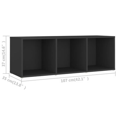 vidaXL TV Cabinet Grey 107x35x37 cm Engineered Wood
