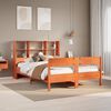 vidaXL Bookcase Bed without Mattress Wax Brown 135x190cm Double Solid Wood Pine