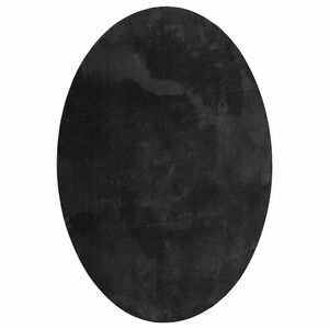 vidaXL Area Rugs Oval HUARTE Black 160 x 230 cm 100% Polyester
