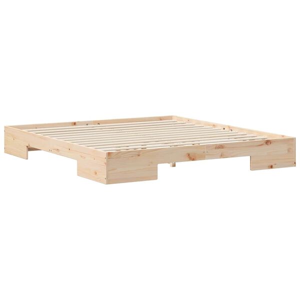 vidaXL Floor Bed Frame with Storage Brown 180 x 200 cm Solid pine wood