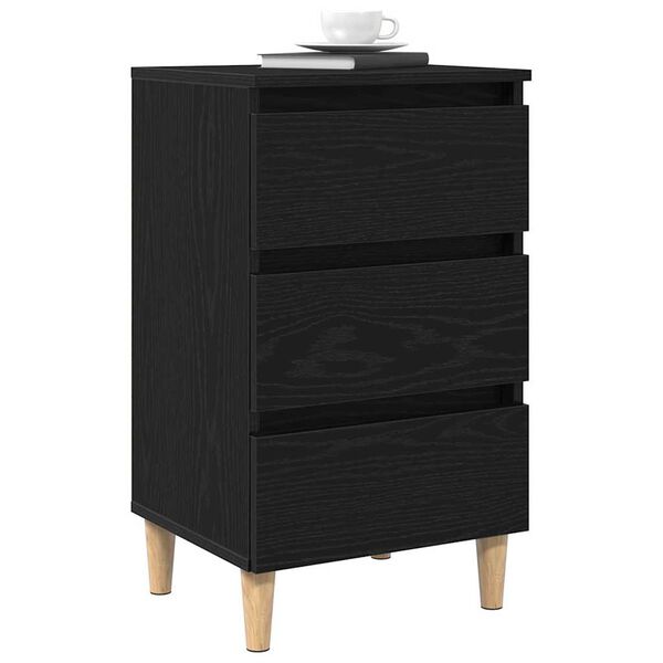 vidaXL Bedside Cabinet Black Oak 40 x 35 x 69 cm Engineered Wood