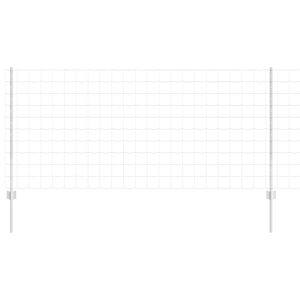 vidaXL Euro Fence with Post 10 x 1 m Galvanised Steel Silver Mesh