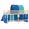 vidaXL Kids' Loft Bed with Tunnel without Mattress Blue 80x200 cm