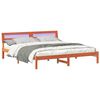 vidaXL Bed Frame with Headboard Brown 200 x 200 cm Solid Pine Wood