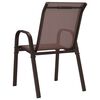 vidaXL Stackable Garden Chairs 2 pcs Brown Textilene Fabric