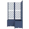 vidaXL Garden Planter with Trellis Blue Grey 80x80x136 cm PP