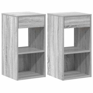 vidaXL Bedside Cabinets with Drawer 2 pcs Grey Sonoma 35x34x66,5 cm