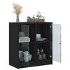 vidaXL Side Cabinet with Glass Doors Black 68x37x75.5 cm