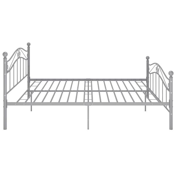 vidaXL Bed Frame without Mattress Grey Metal 180x200 cm Super King