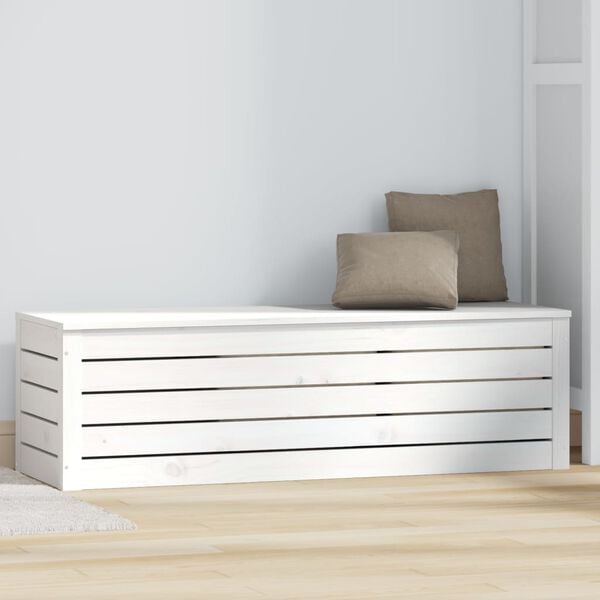 vidaXL Storage Box White 109x36.5x33 cm Solid Wood Pine