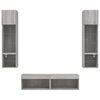 vidaXL 6 Piece TV Wall Units with LED Grey Sonoma Engineered Wood