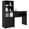 vidaXL Desk with Drawer 2 pcs Black Oak
