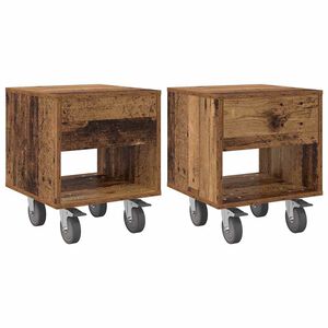 vidaXL Bedside Table 2 pcs Old Wood 40.5 x 40 x 48 cm Engineered Wood