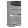 vidaXL Shoe Cabinet Grey Sonoma 60x34x116 Engineered Wood