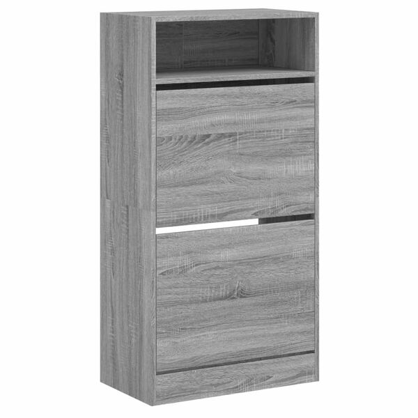 vidaXL Shoe Cabinet Grey Sonoma 60x34x116 Engineered Wood