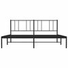 vidaXL Metal Bed Frame without Mattress with Headboard Black 193x203cm