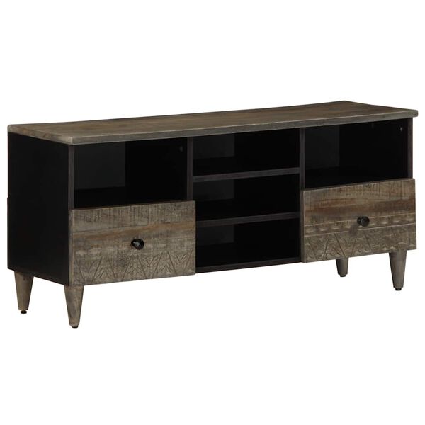 vidaXL TV Cabinet Black 100x33x46 cm Solid Wood Mango