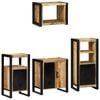 vidaXL Bathroom Furniture Set 4 pcs Brown and Black Solid Mango Wood