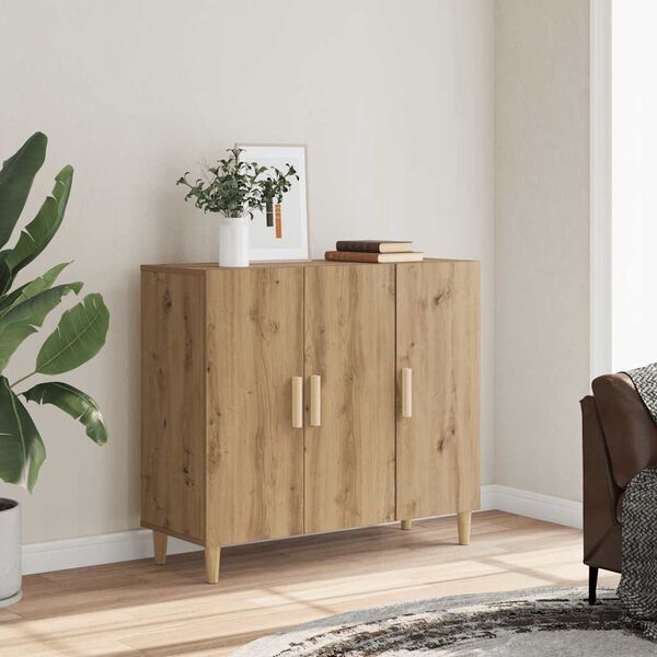 vidaXL Sideboard Artisan Oak 90x34x80 cm Engineered Wood