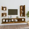 vidaXL 5 Piece TV Cabinet Set Smoked Oak Engineered Wood